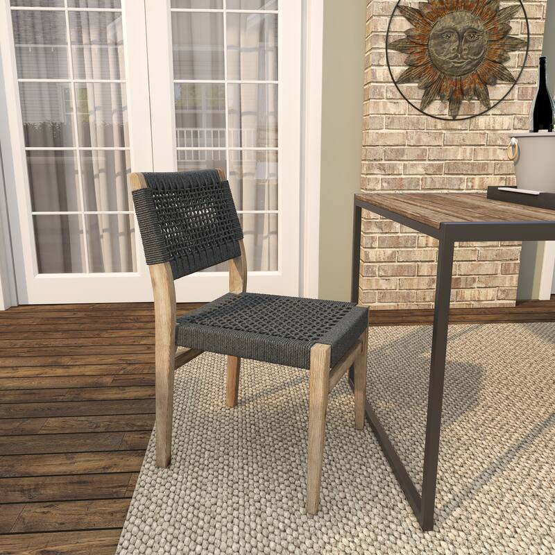 Dark Grey Wood Contemporary Outdoor Sofa or Chair