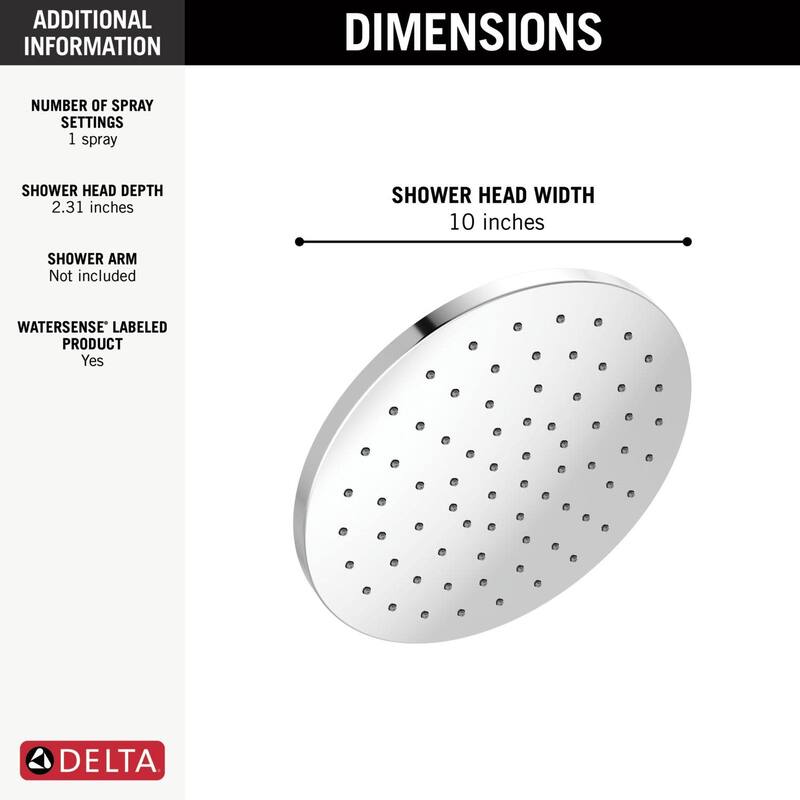 Delta 52162 Universal Showering 1.75 GPM Single Function Rain Shower - Lumicoat Stainless