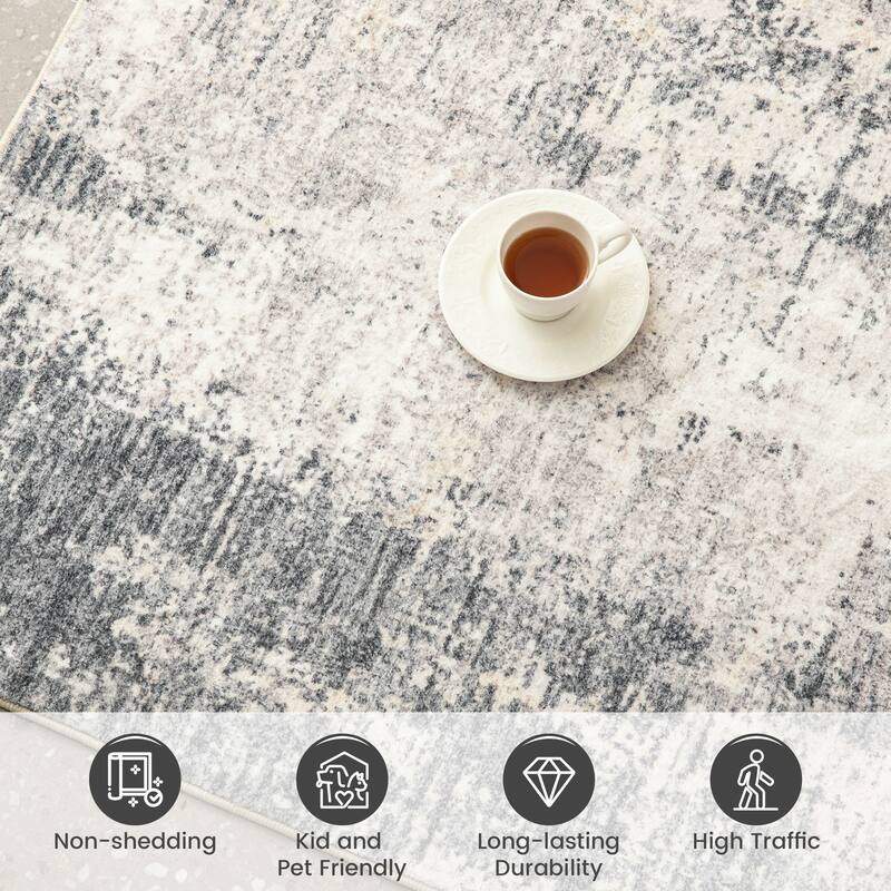 Glitzhome Modern Abstract Distressed Indoor/Outdoor Area Rugs
