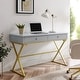preview thumbnail 23 of 28, Silver Orchid Lerch Two-Drawer Campaign Desk Grey