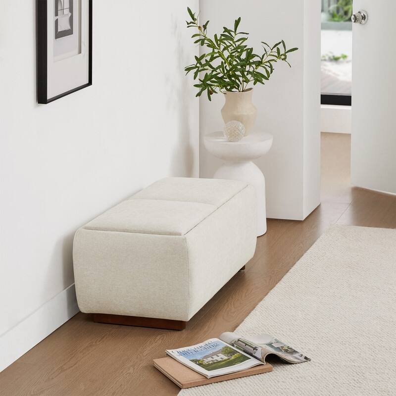 Spruce & Spring Bart Storage Ottoman Bench Rectangle Footrest