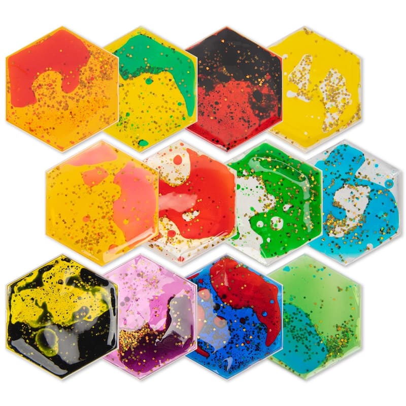 Art3d 12-Pack Colorful Flexible Liquid Play Mats for Children