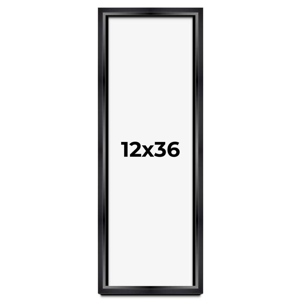 12x36 Shadow Box Frame Black Real Wood Contemporary Display Frame