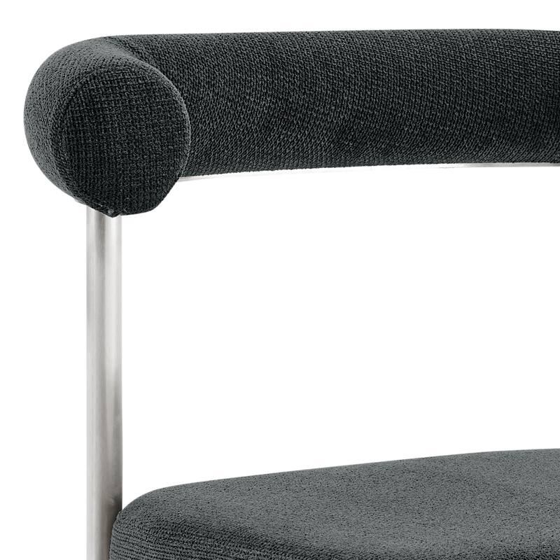 Shannon Upholstered Curved Back Barrel Kitchen Dining Chairs - Set of 2