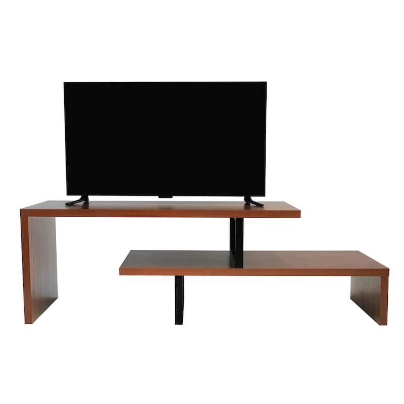 Orford Minimalist Modern MDF Wooden Shelves TV Console Entertainment Stand with Iron Legs Low Maintenance