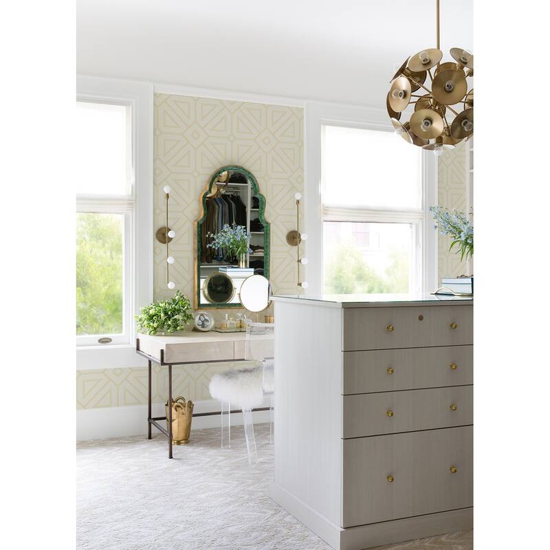 A-Street Prints Voltaire Gold Beaded Geometric Wallpaper