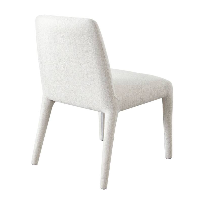 Hena Dining Side Chair Set of 2, Light Oat Polyester Upholstered Frame