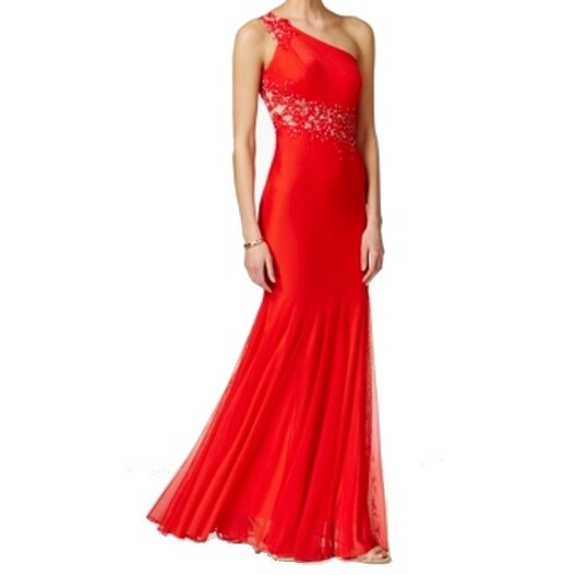 one shoulder embellished dress