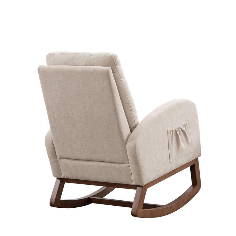 Nursery Rocking Glider Chair with High Back and Side Pocket