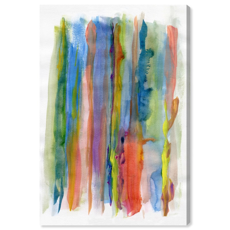 Wynwood Studio Canvas Abstract Rain in the Jungle Blue and Modern & Contemporary Wall Art Canvas Print