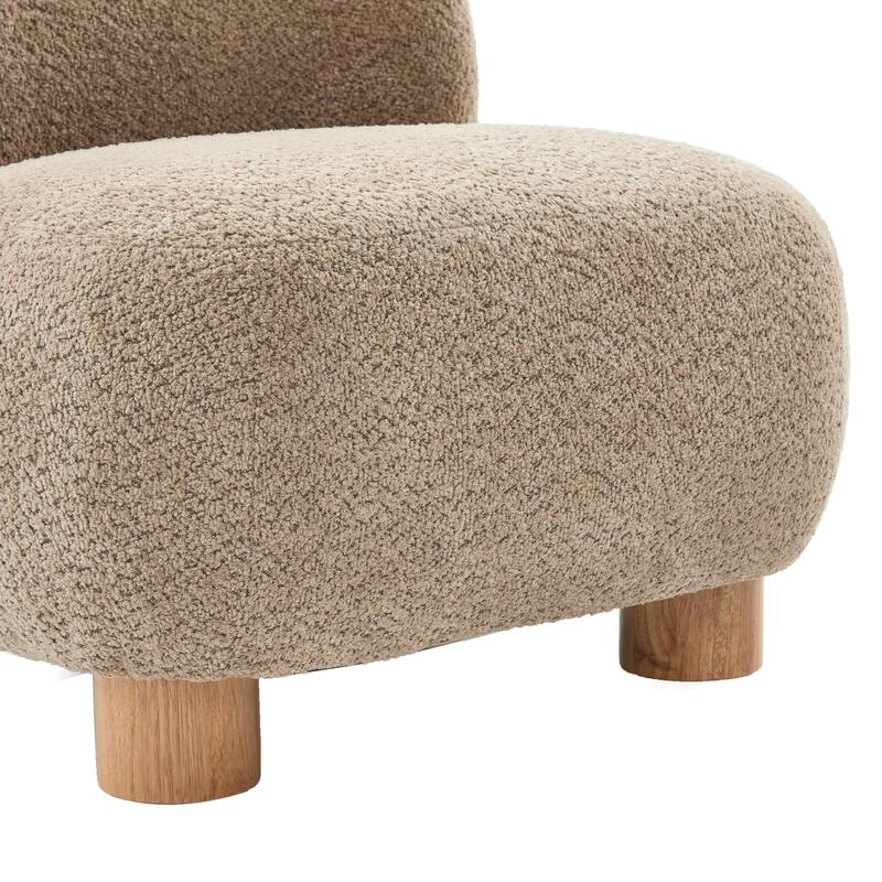 Christopher Knight Home - Modern Boucle Upholstered Accent Chair with Solid Rubberwood Legs