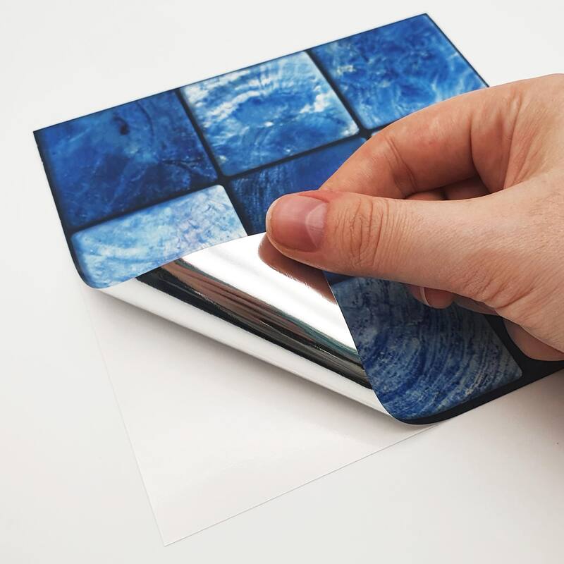 Mother Pearl Blue Jewel Large Mosaic Backsplash Tile Stickers