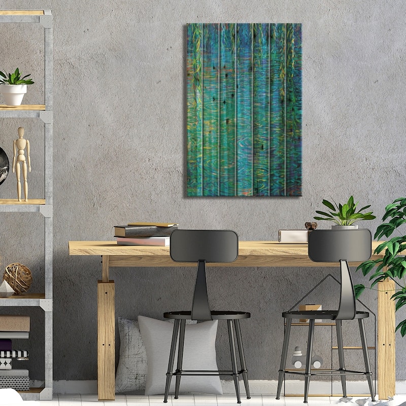 Waxwillow Lagoon III Print On Wood by Iris Scott - Multi-Color