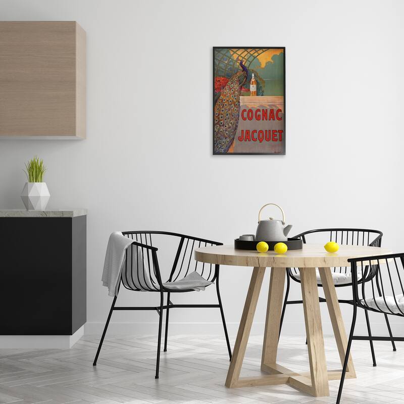 Stupell Vintage Cognac & Peacock Framed Giclee Art Design By Marcus Jules