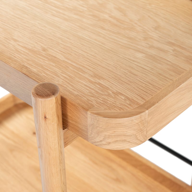 SAFAVIEH Couture Krystof 2-Shelf Wood Bar cart - 30"W x 20"D x 31"H