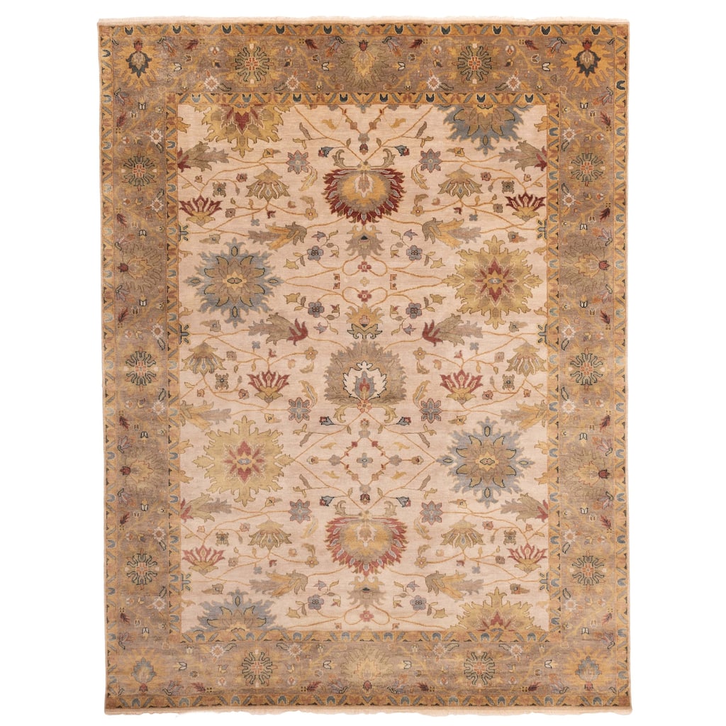 ECARPETGALLERY Hand-knotted Jules Serapi Beige Wool Rug - 8'11 x 11'9