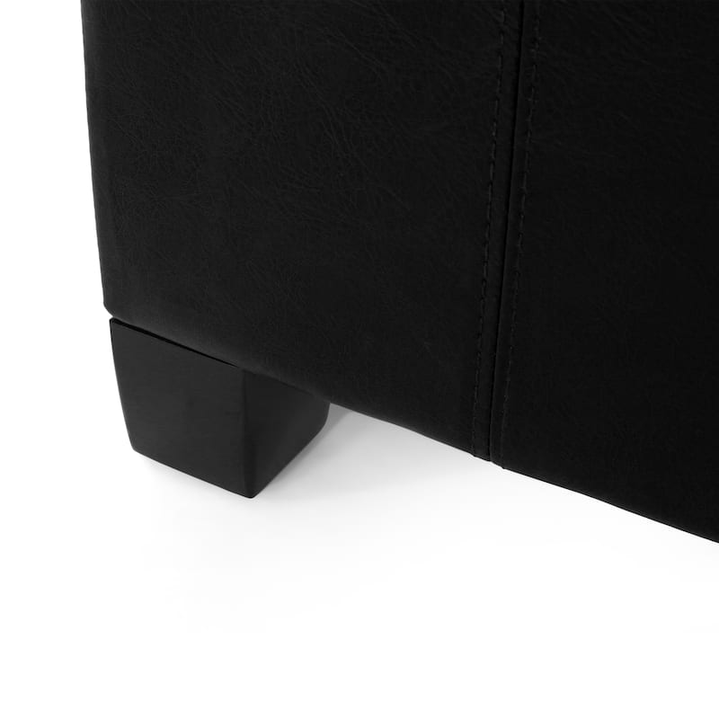 Veronica Contemporary Tufted Leather Storage Ottoman by Christopher Knight Home