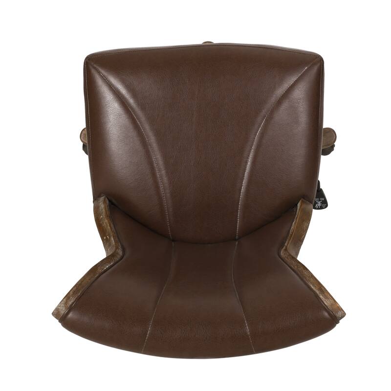 Coulee Upholstered Roll Back Swivel Office Chair by Christopher Knight Home - 24.75" L x 27.75" W x 35.50-40.00" H
