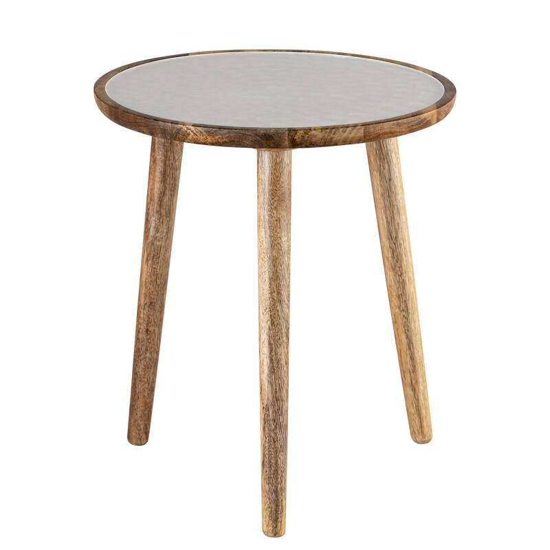 Round Mango Wood Nesting Side Table - 20" - Set of 2