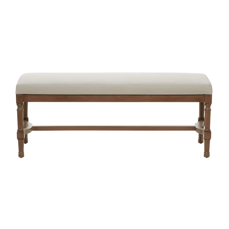 Traditional Classic Grey or Brown Upholstered Bench - 47 x 16 x 18