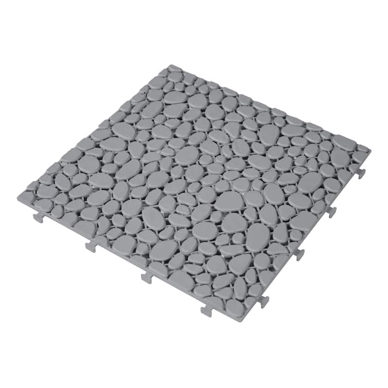 12 x 12 Inch Interlocking Deck Tiles Plastic Waterproof Outdoor All Weather Anti-slip Weight Capacity Upto 440 LBS, Pack of 12
