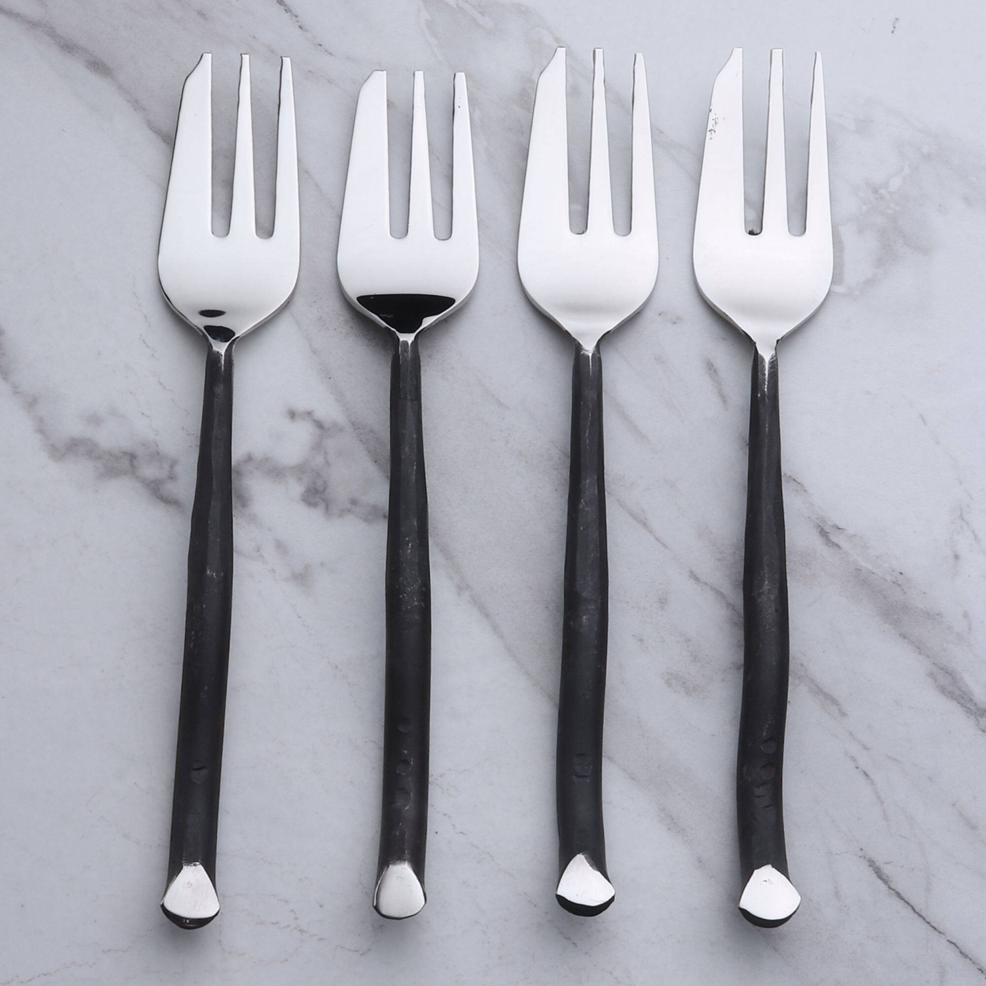 Twig Design Burnt Black Pastry Fork 4 Pcs. Set Bed Bath & Beyond
