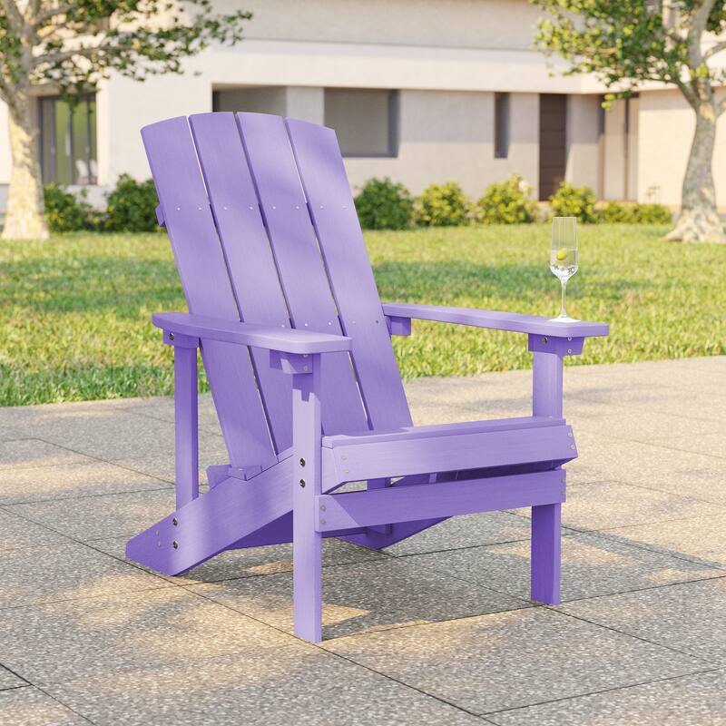 Bonosuki Outdoor HIPS Weather-Resistant Plastic Adirondack Chairs - Purple