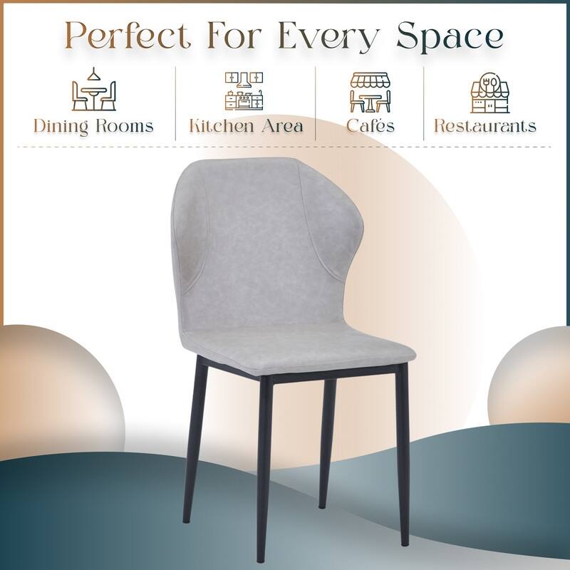 Mosaic Modern Fabric Upholstered Accent Dining Chair With Metal Legs & Curved Backrest Side Chair for Home or Office (Set of 4)