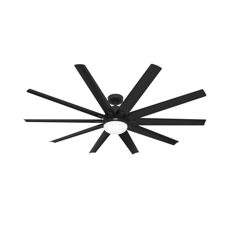Hunter 72" Overton Outdoor Ceiling Fan w/Light Kit, Wall Control - Windmill - Transitional, Modern - DAMP RATED, ENERGY STAR!
