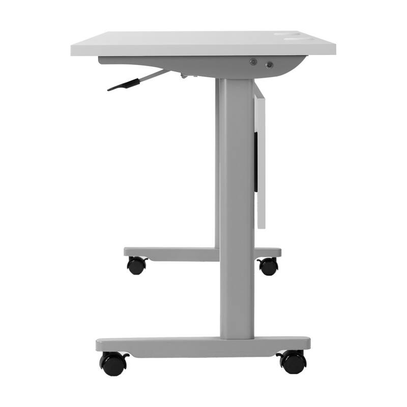 Commercial Nesting Flip Training Table with Steel Frame and T-Legs - 23.5"W x 60"D x 30"H