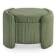 preview thumbnail 27 of 29, 247 Shop At Home Modern Round Chenille Storage Ottoman with Flip Top