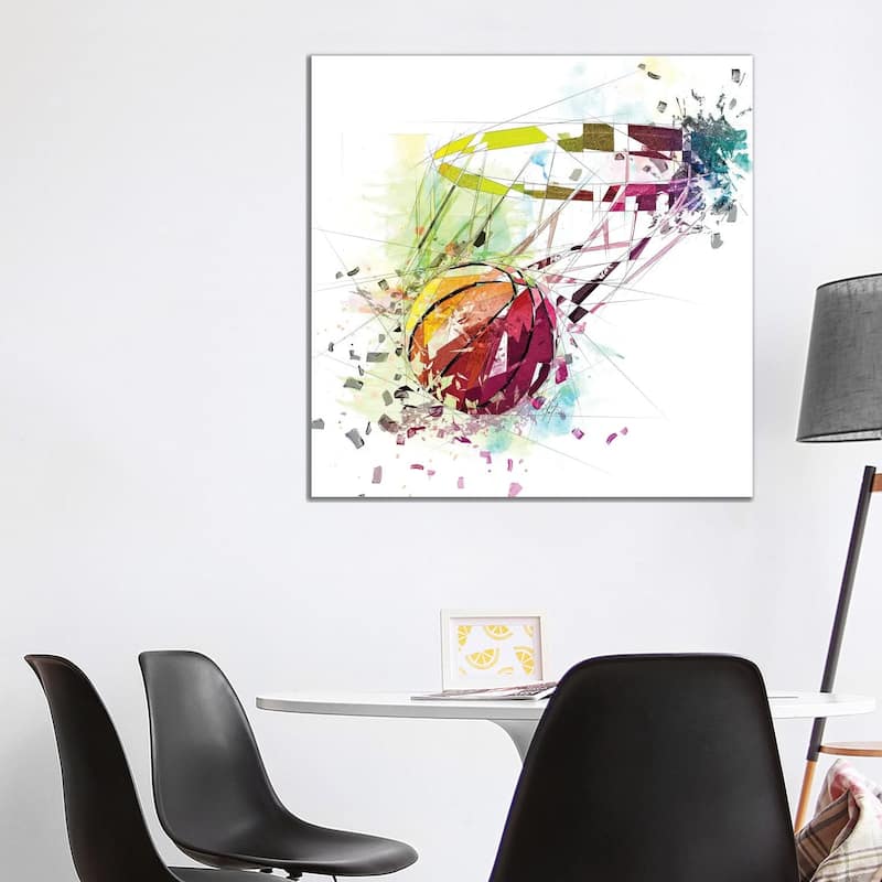 iCanvas "Basketball And Net" by Katia Skye Canvas Print - 37x37x1.5
