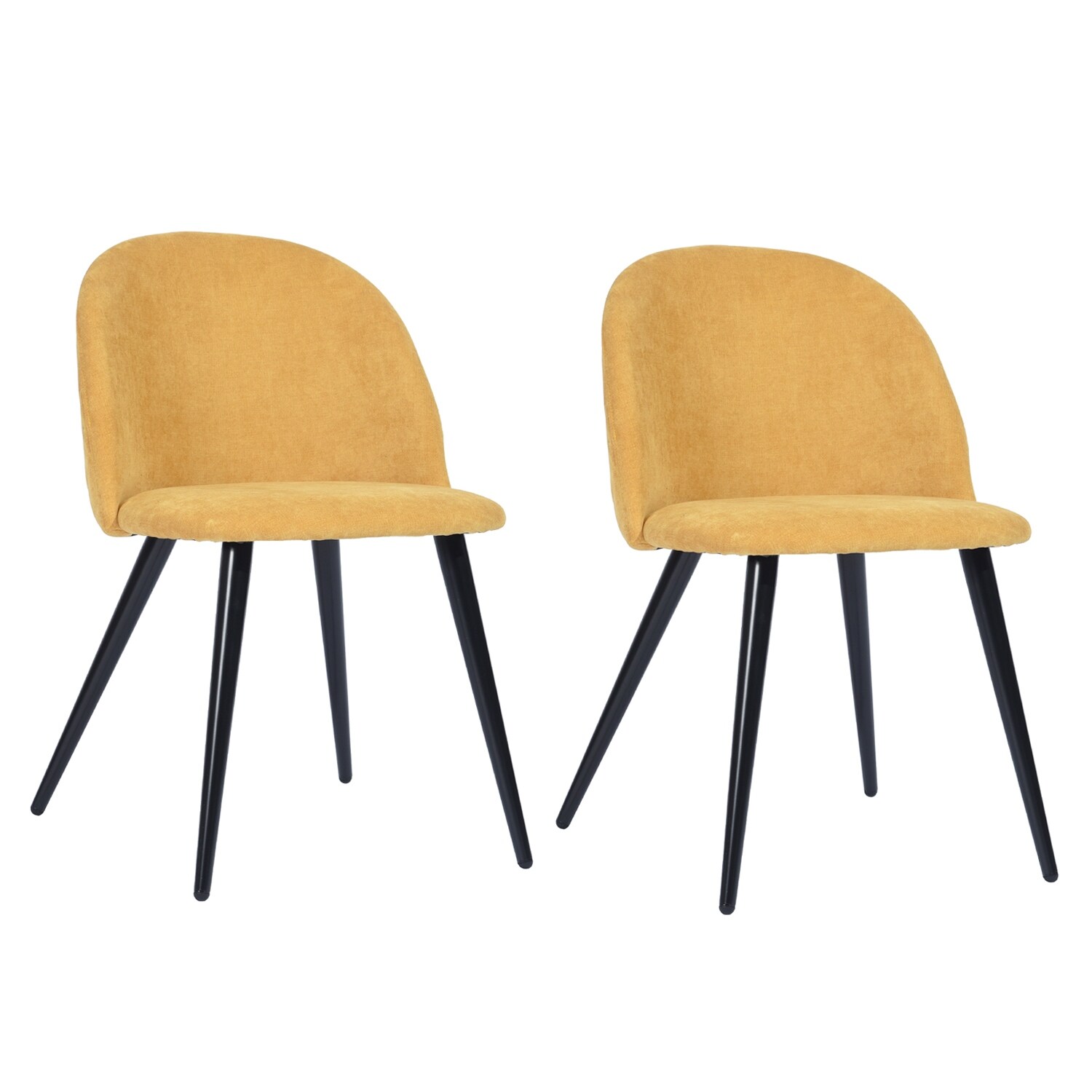 Homy Casa Mid-Century Modern Fabric Dining Chairs (Set of 2)