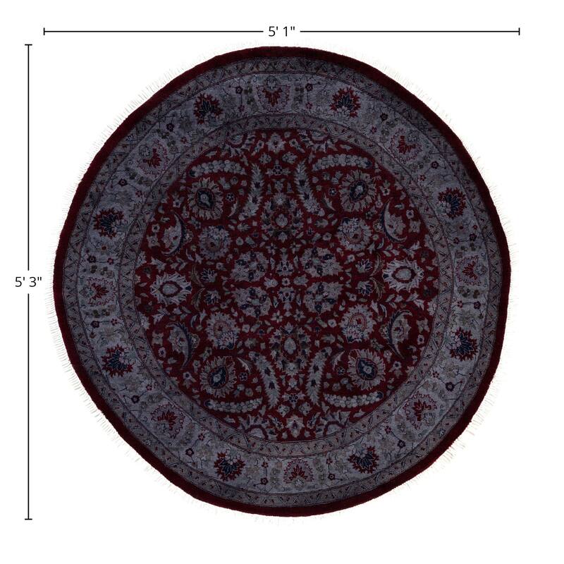 Overdyed One-of-a-Kind Hand-Knotted Area Rug - Red - 5' 1" x 5' 3"