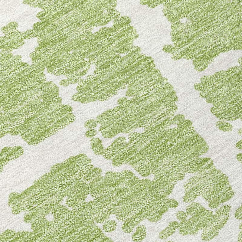 Machine Washable Indoor/ Outdoor Transitional Aloe Crackle Chantille Rug