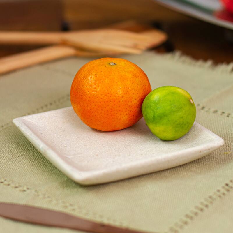 Novica Handmade Ecru Sophistication Marble Plate