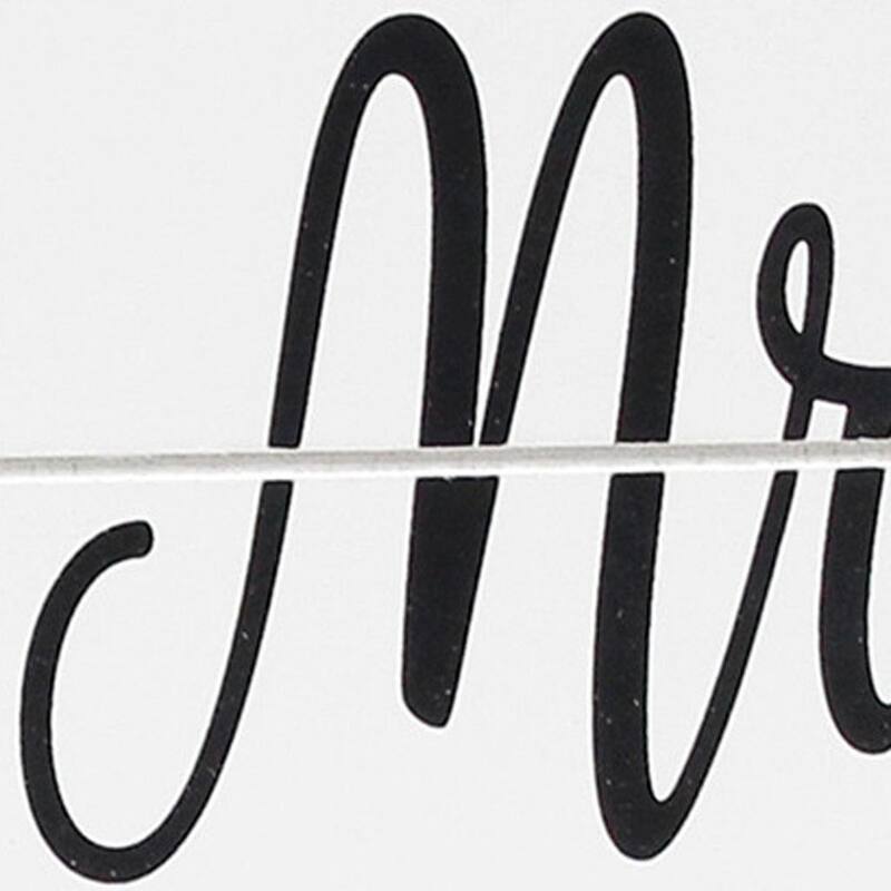 HomeRoots 16" Black And White Mr. and Mrs. Serving Tray With Handles - 15.50 in. x 2.25 in. x 12.00 in.