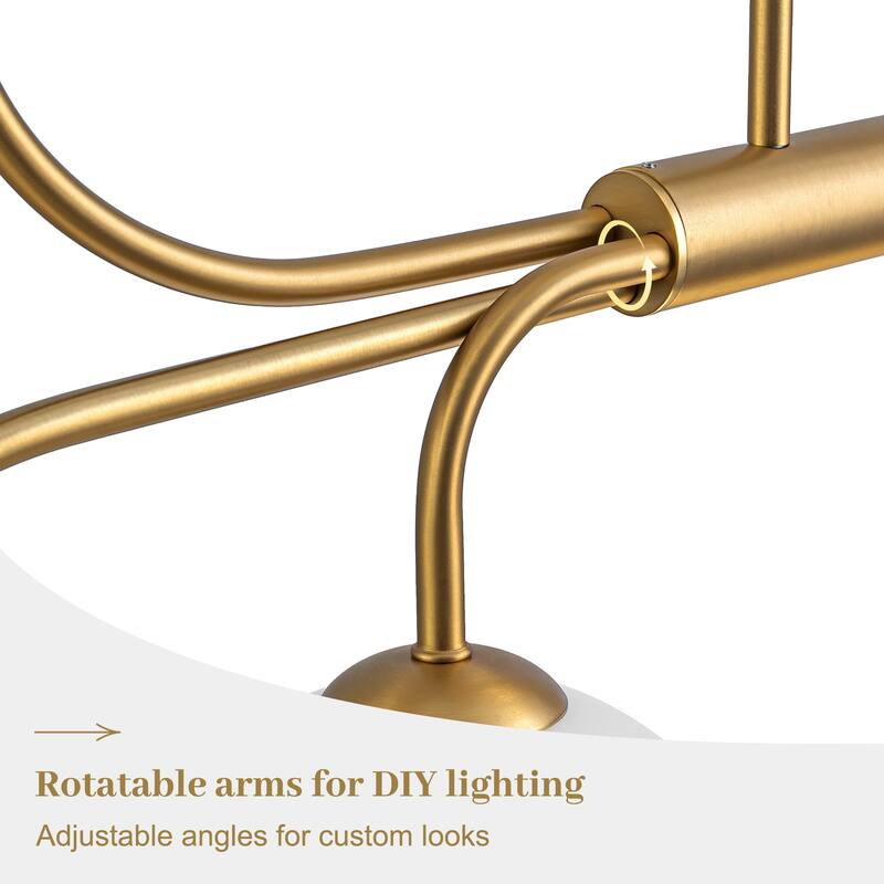 4/6-Light Glass Bubble Dimmable Sputnik Modern Linear Chandelier