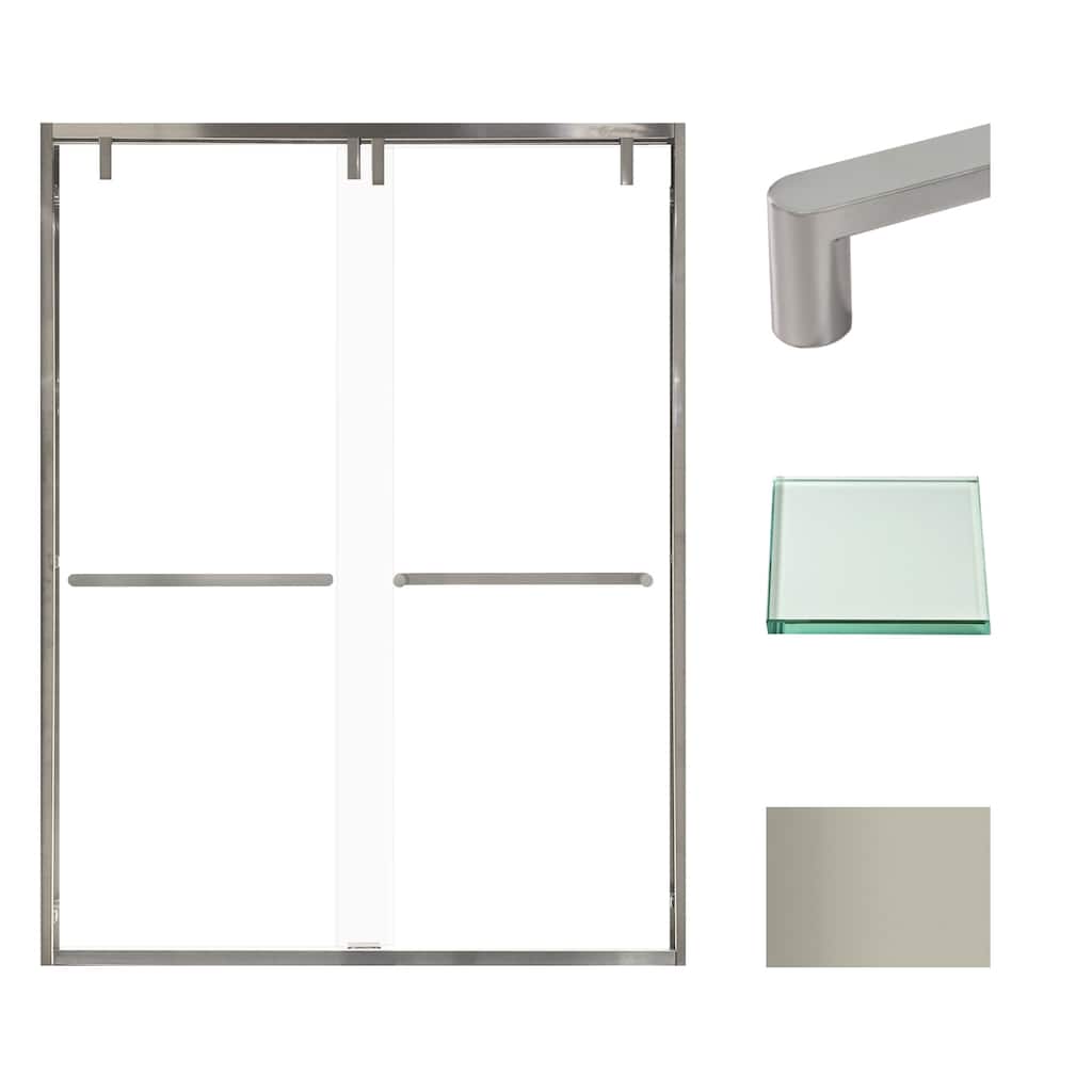 Transolid EBPT608010C-R 80" High x 60" Wide Bypass Frameless Shower