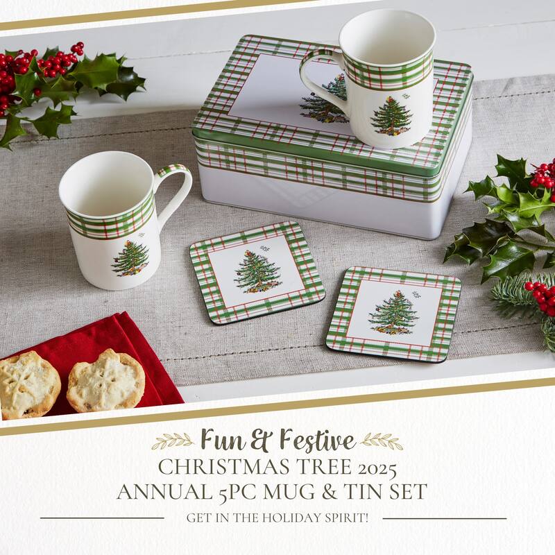 Spode Annual Mug and Tin 5 Piece Set - 12 oz mug