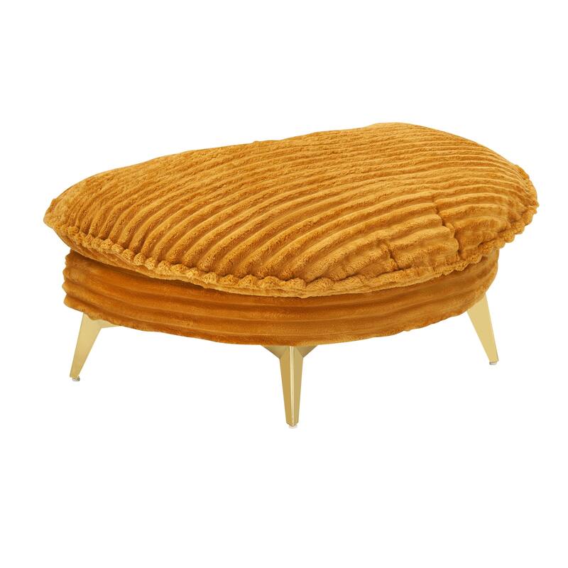 Comfortable Upholstered Armless Chair with Ottoman