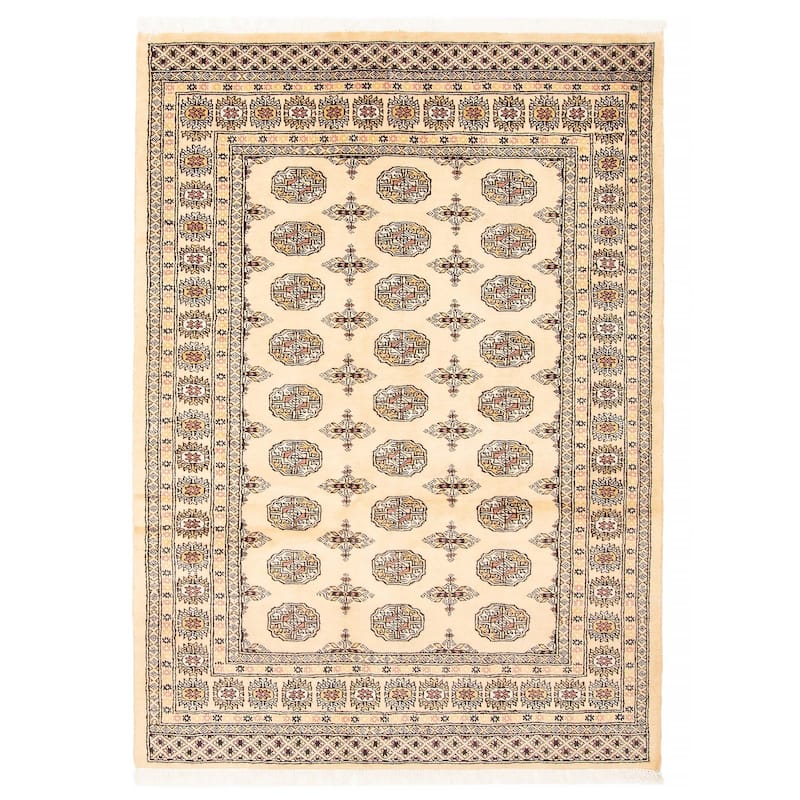 ECARPETGALLERY Hand-knotted Peshawar Bokhara Beige Wool Rug - 4'7 x 6'6 - 4'7 x 6'6 - Beige