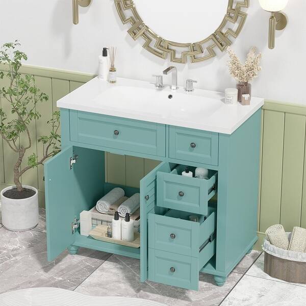36" Bathroom Vanity Cabinet With Sink Top Combo Set Space