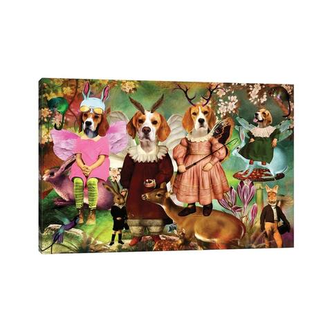 iCanvas "Beagle Enchanted Woodland" by Nobility Dogs Canvas Print