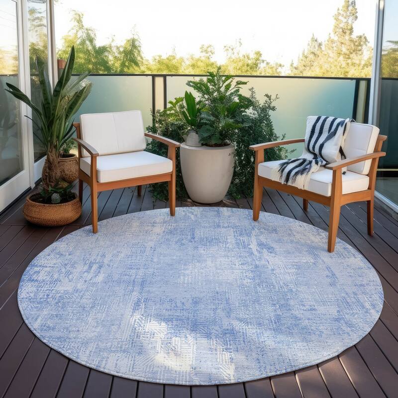 Machine Washable Indoor/ Outdoor Chantille Boho Abstract Rug