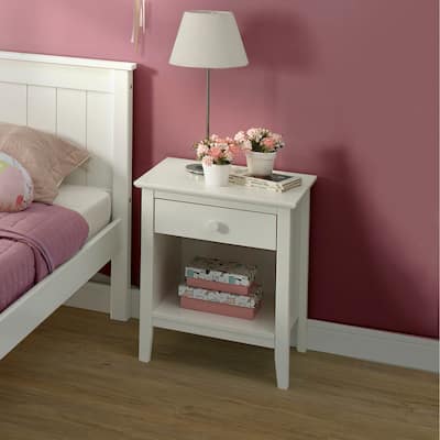 Taylor & Olive Snowberry 1-drawer Pine Wood Nightstand