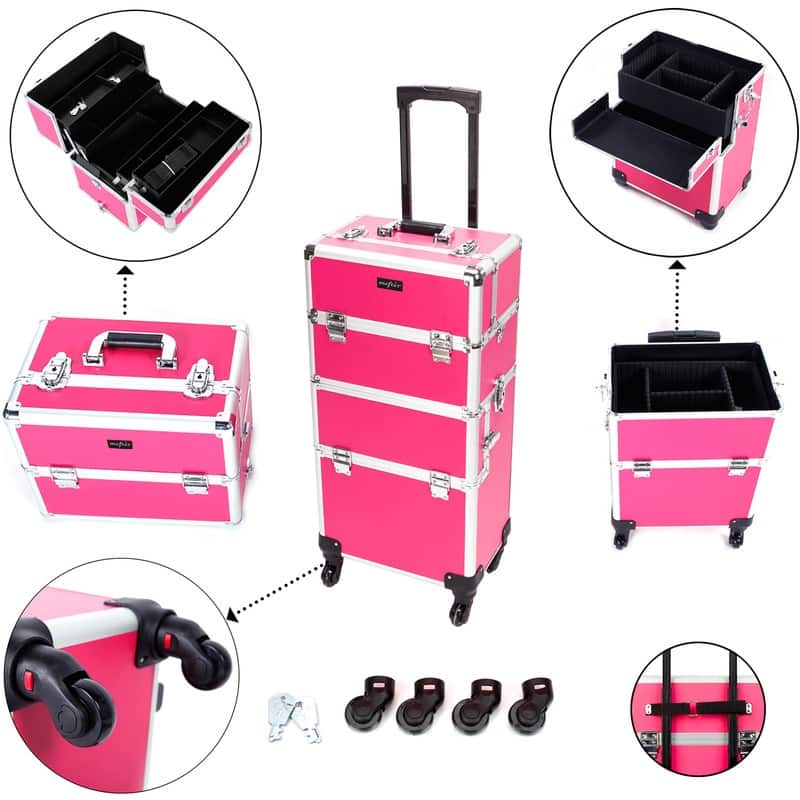 3 in 1 Aluminum Cosmetic Makeup Case Tattoo Box - N/A