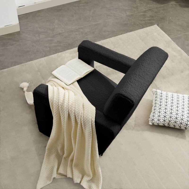 Sherpa Adirondack Chair for Living Room, Upholstered Accent Chair