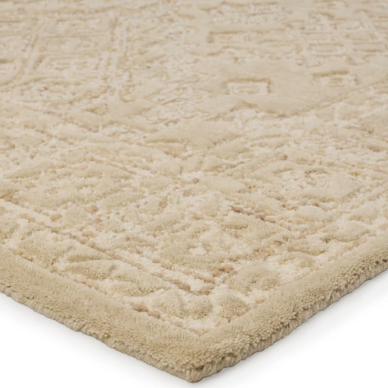 Rouran Handmade Medallion Tan/ Cream Area Rug