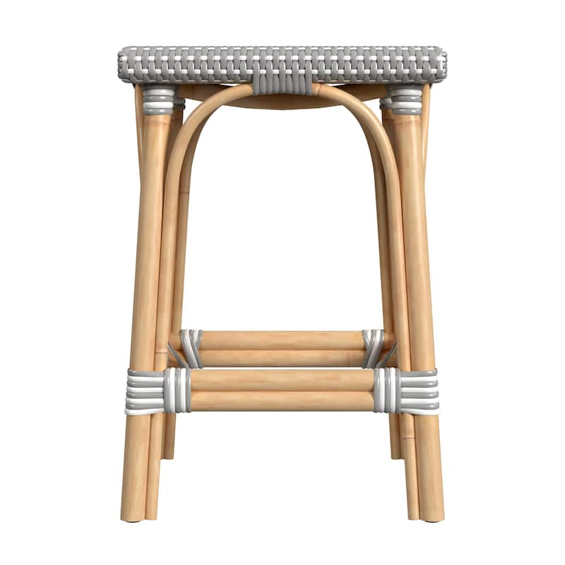 Riviera Square 24"H Rattan Counter Stool